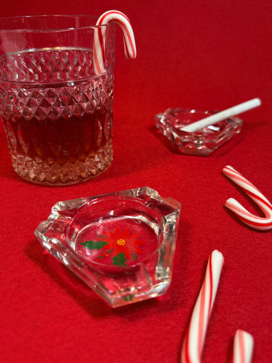 Vintage Poinsettia Ashtray