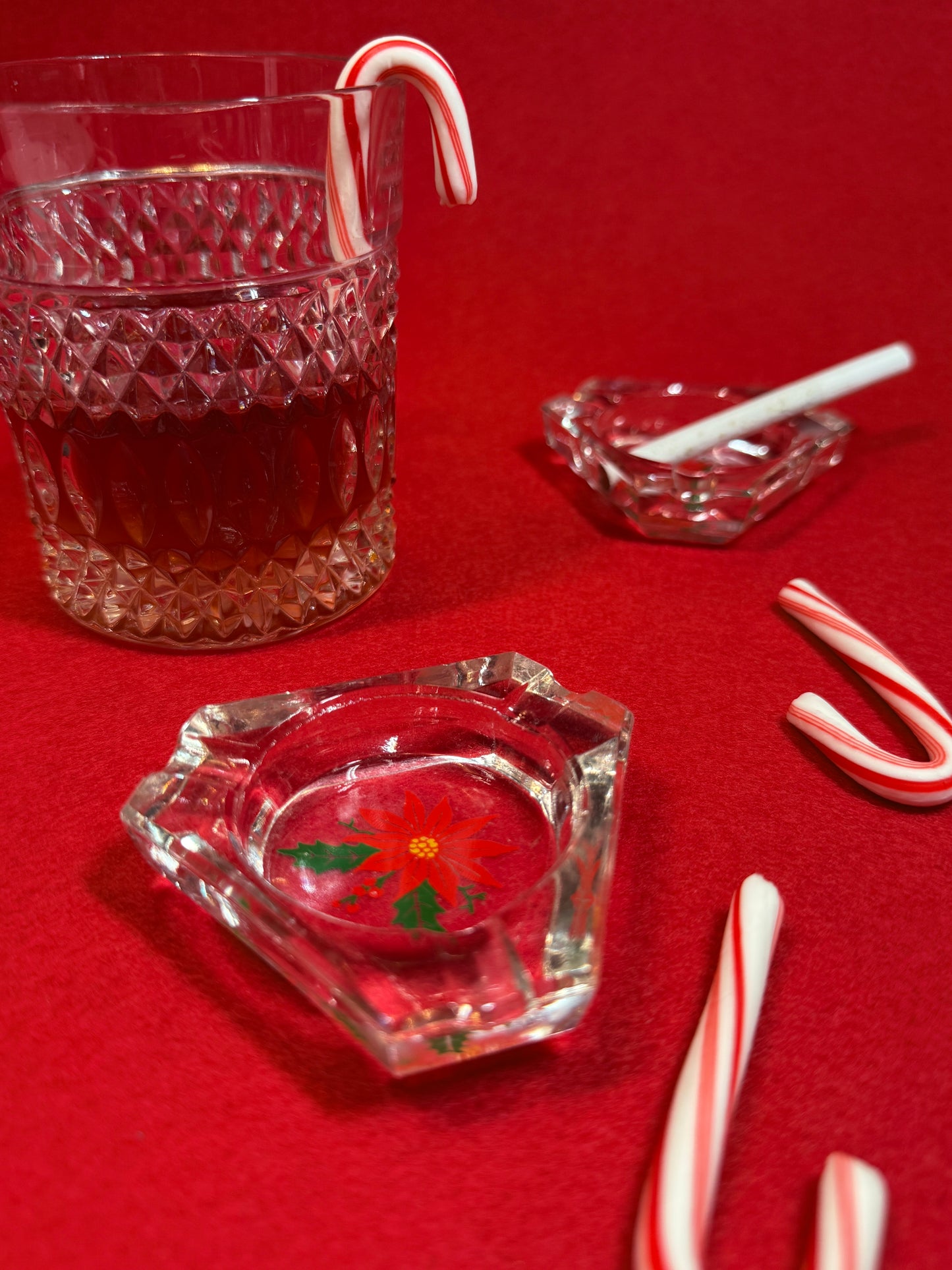 Vintage Poinsettia Ashtray