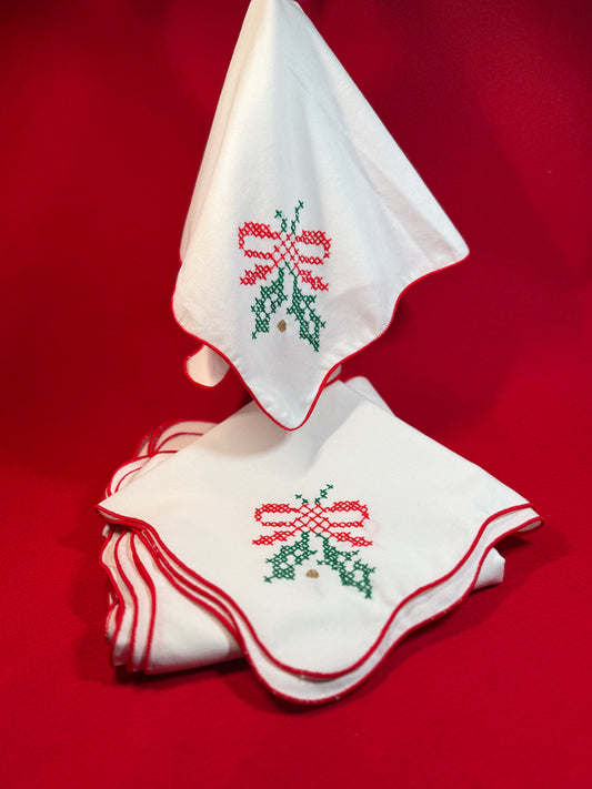 The Vintage Shop - Large Hand-Embroidered Napkins (Set of 8)