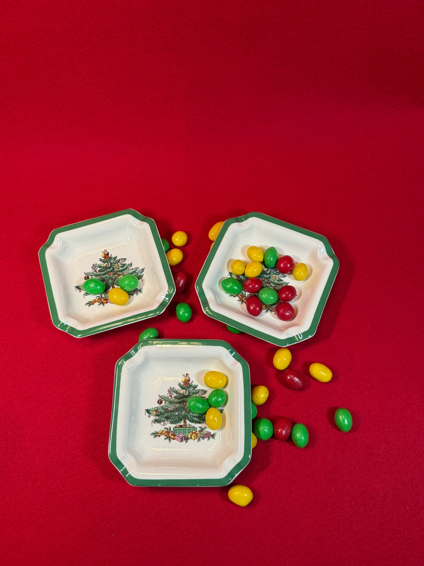 Vintage Square Christmas Tree Ashtray