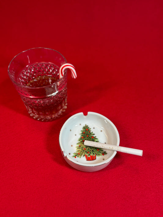 Vintage Round Christmas Tree Ashtray